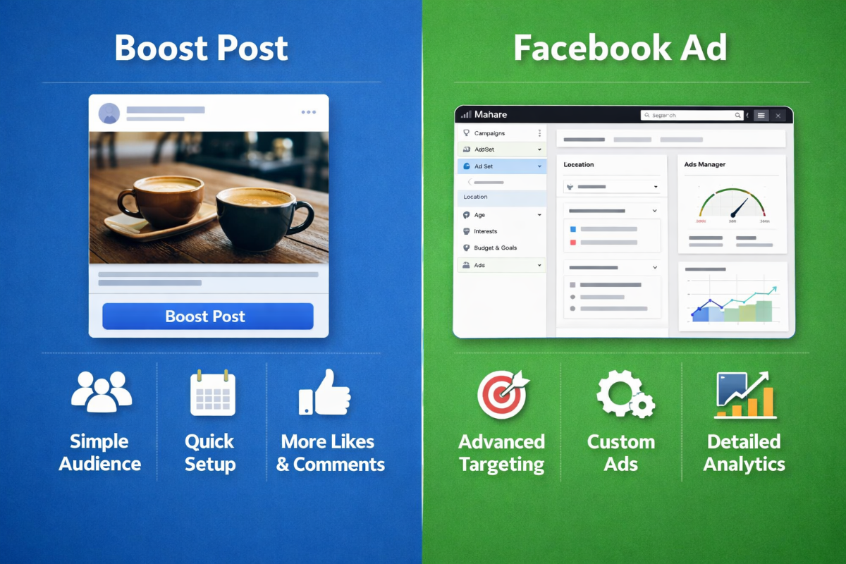 Boosting Posts vs. Facebook Ads
